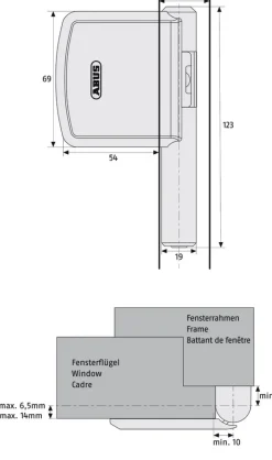 Brico Raambeveiliging-Abus Scharnierbeveiliging Fas101 Wit