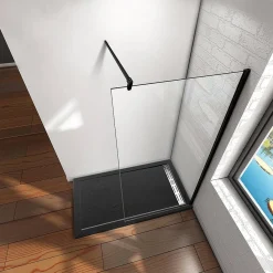 Aica Inloopdouche 150X200Cm Anti Kalk - Mat Zwart P15-132B|Brico Outlet