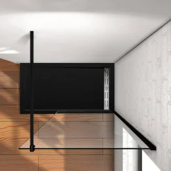 Aica Inloopdouche 150X200Cm Anti Kalk - Mat Zwart P15-132B|Brico Outlet