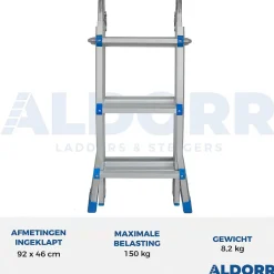 Aldorr Home - Multiladder Uitschuifbare Vouwladder 4X3 - 2,80M|Brico Sale