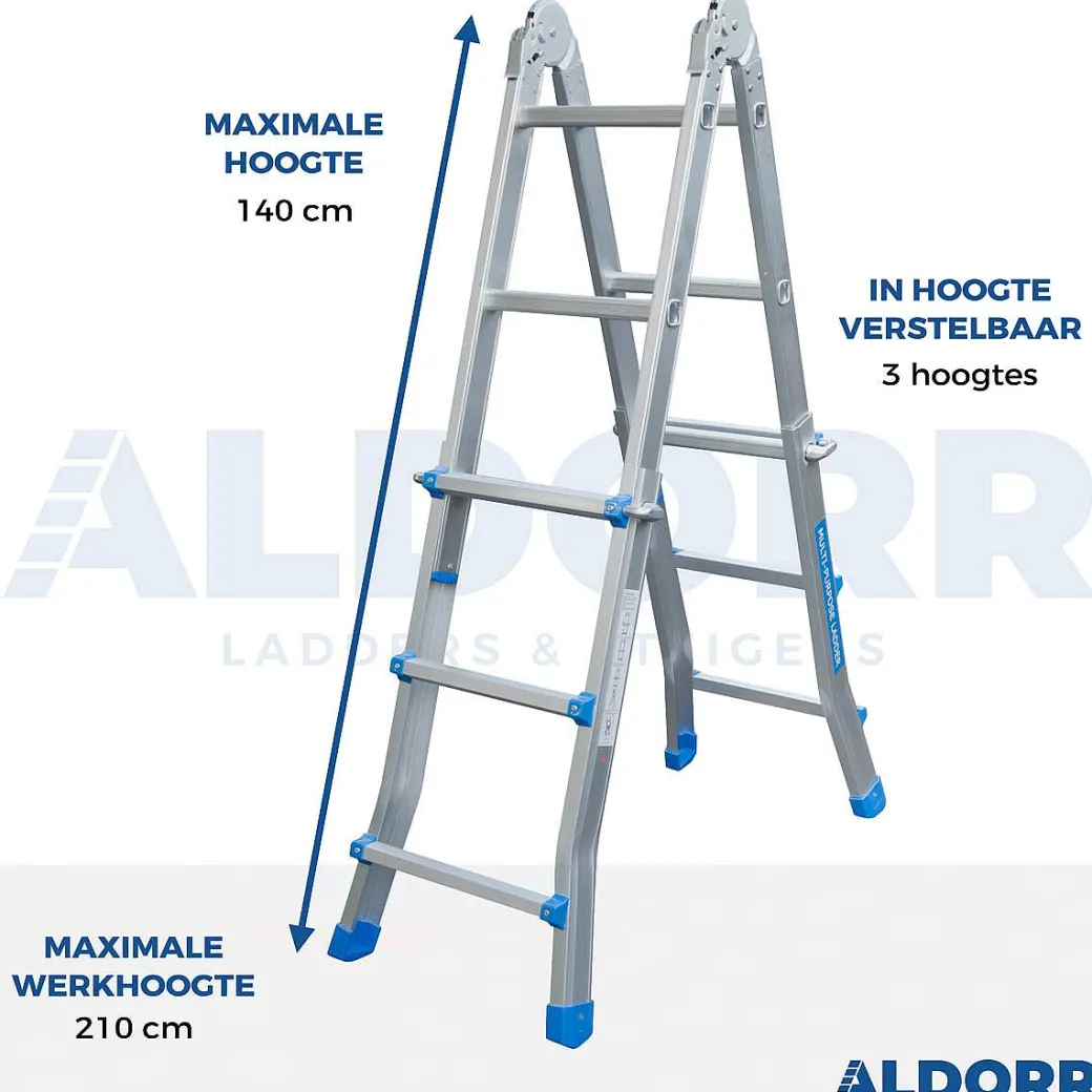 Aldorr Home - Multiladder Uitschuifbare Vouwladder 4X3 - 2,80M|Brico Sale