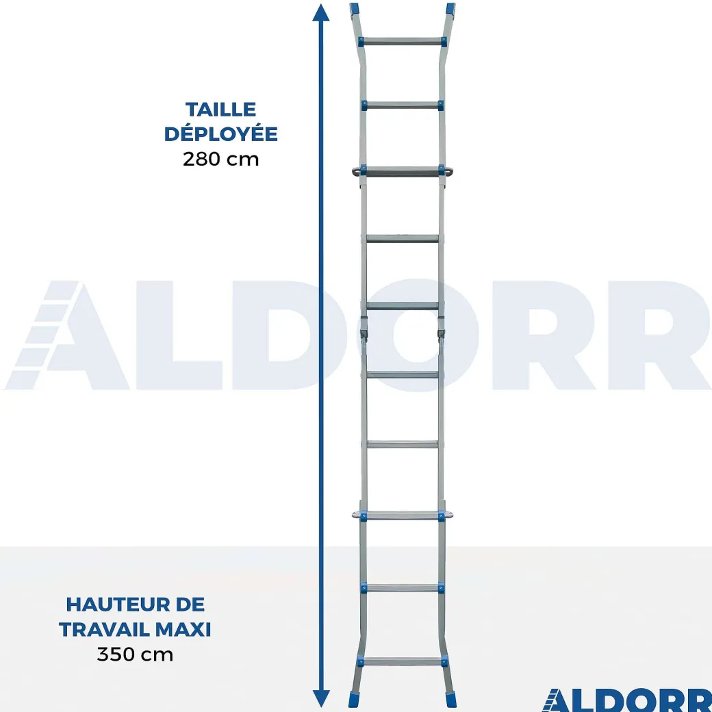Aldorr Home - Multiladder Uitschuifbare Vouwladder 4X3 - 2,80M|Brico Sale