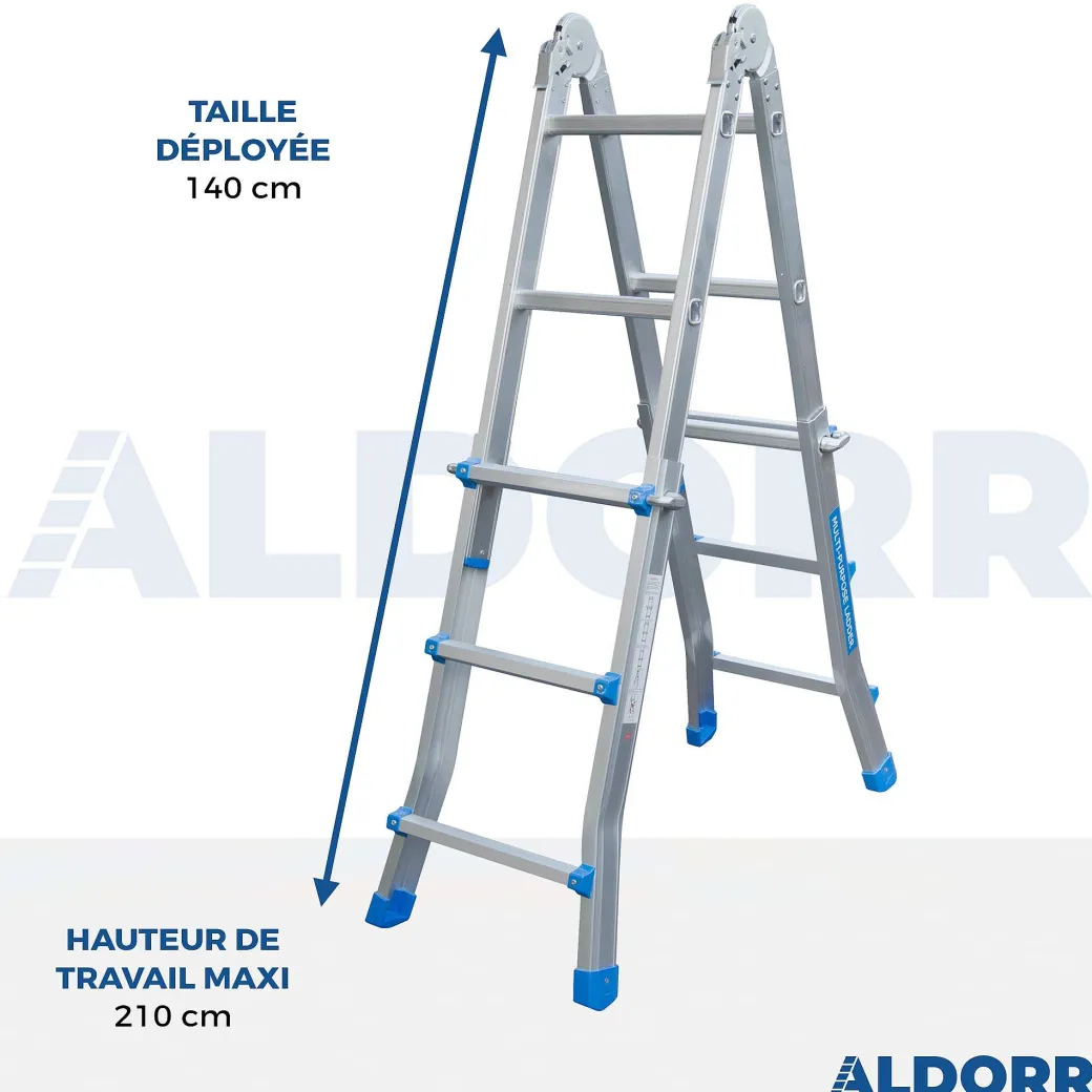 Aldorr Home - Multiladder Uitschuifbare Vouwladder 4X3 - 2,80M|Brico Sale