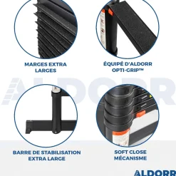 Aldorr Professional - Telescoopladder 3,20M - Met Optigrip™ En Extra Brede Treden|Brico