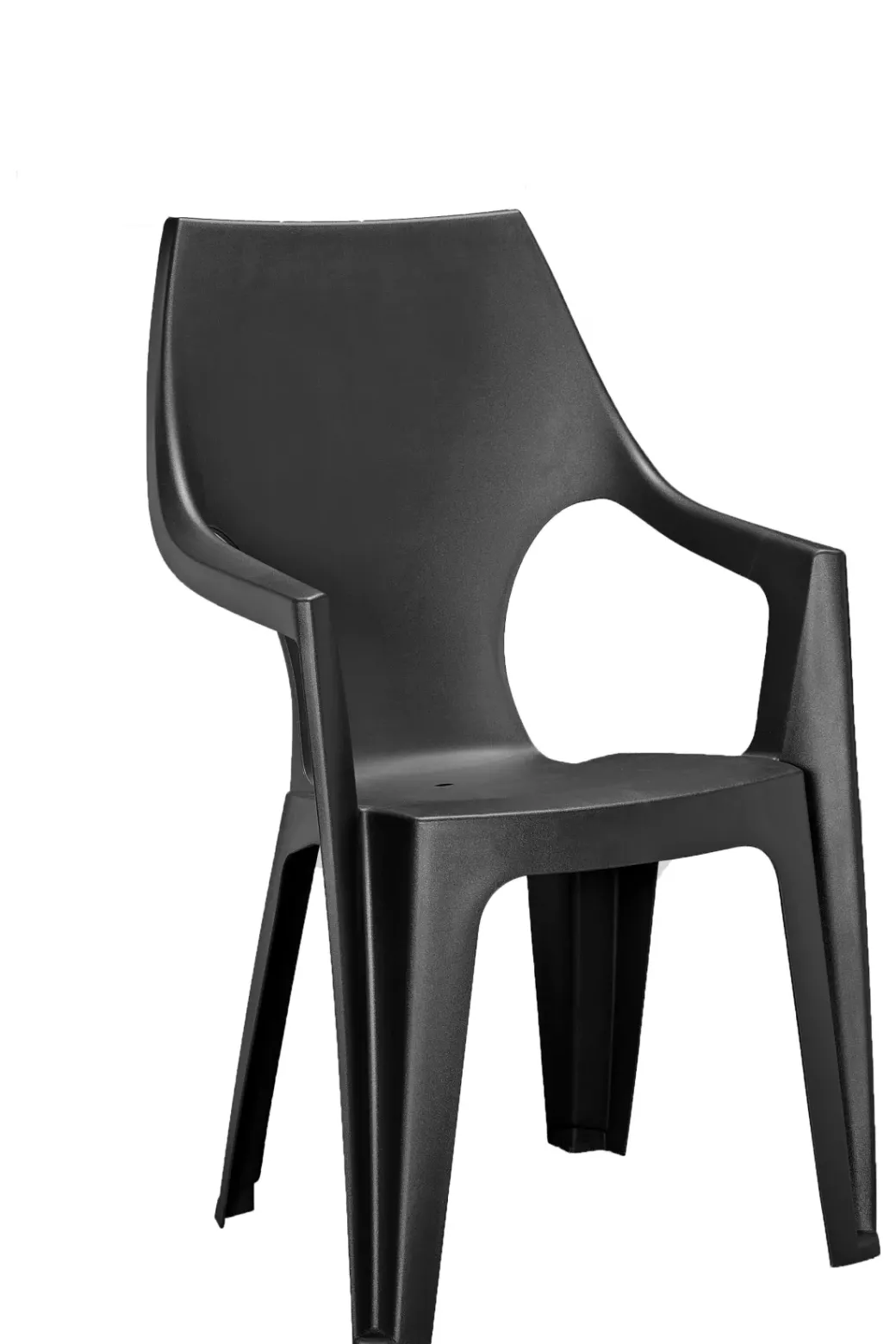 Brico Tuinstoelen-Alibert Tuinstoel Dante Stapelbaar Kunsthars Grafiet 88X56X58Cm