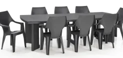 Brico Tuinstoelen-Alibert Tuinstoel Dante Stapelbaar Kunsthars Grafiet 88X56X58Cm