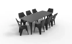 Brico Tuinstoelen-Alibert Tuinstoel Dante Stapelbaar Kunsthars Grafiet 88X56X58Cm