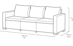 Brico Loungesets-Allibert California Chaiselongue Loungeset - 3-4 Personen - Grijs