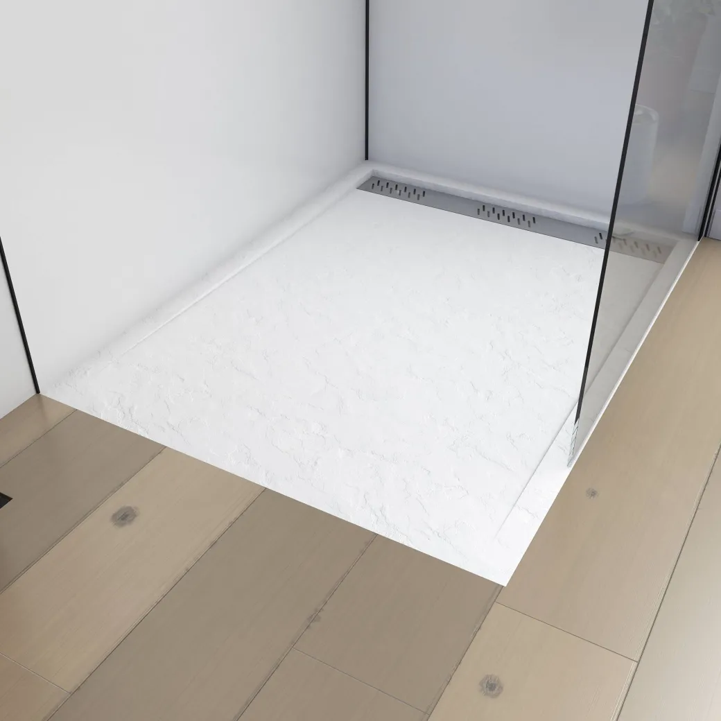 Aurlane Douchebak Pedra 120X90Cm Wit Steeneffect|Brico Hot