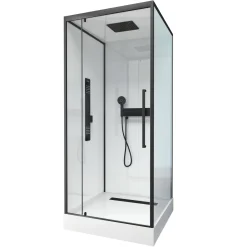 Aurlane Douchecabine Indus2 90X90X215Cm Vierkant Zwart/Wit|Brico Online