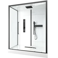 Aurlane Douchecabine Indus2 Xxl 85X160X215Cm Rechthoekig Zwart/Wit|Brico New