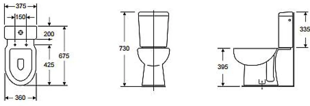 Baseline Duoblok Toilet I Ao Aansluiting Wit|Brico