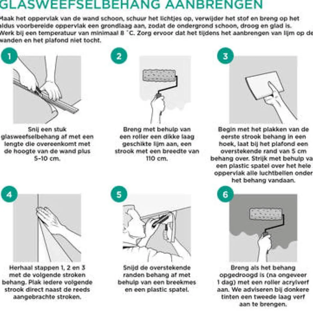Brico Glasvezelbehang-Baseline Glasweefselbehang Ruit 50M 100 Gram