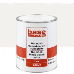 Brico Lakken-Baseline Lak Zijdeglans Gebroken Wit Ral 9010 750Ml