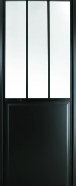 Brico Binnendeuren-Binnendeur Atelier Rechtsdraaiend Zwart Aluminium Mat Glas 211,5X93Cm