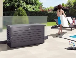 Brico Opbergboxen Tuin-Biohort Kussenbox Hobby 130 Donkergrijs Metallic 62X134Cm