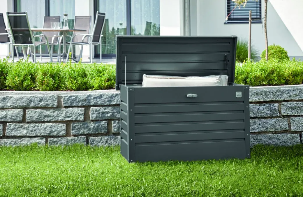 Brico Opbergboxen Tuin-Biohort Kussenbox Hobby 130 Donkergrijs Metallic 62X134Cm