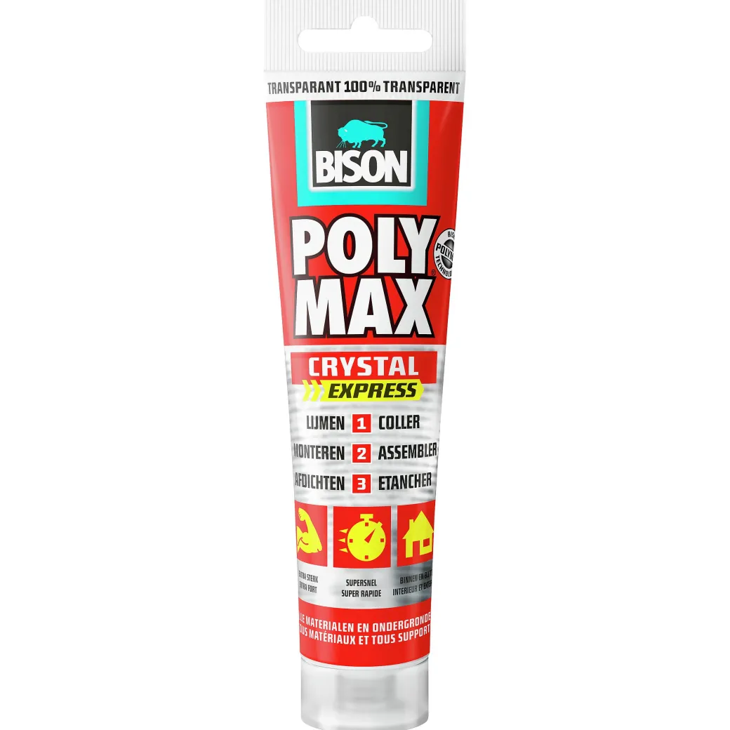Bison Universele Montagelijm Poly Max Crystal Express Tub 115G|Brico Sale