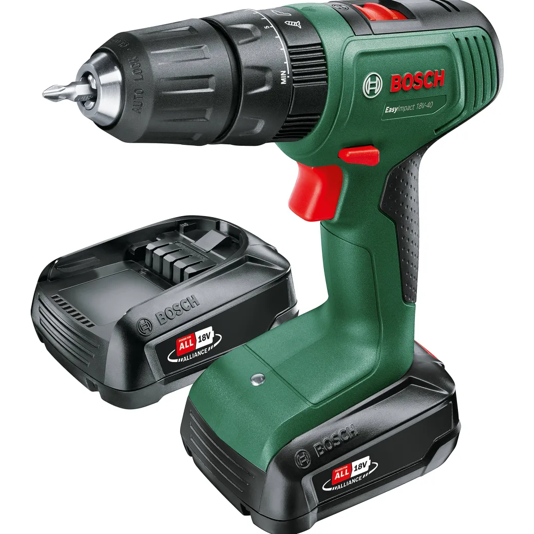 Bosch Accuboormachine Met Klopfunctie Easyimpact-40 18V (2 Accu'S)|Brico New