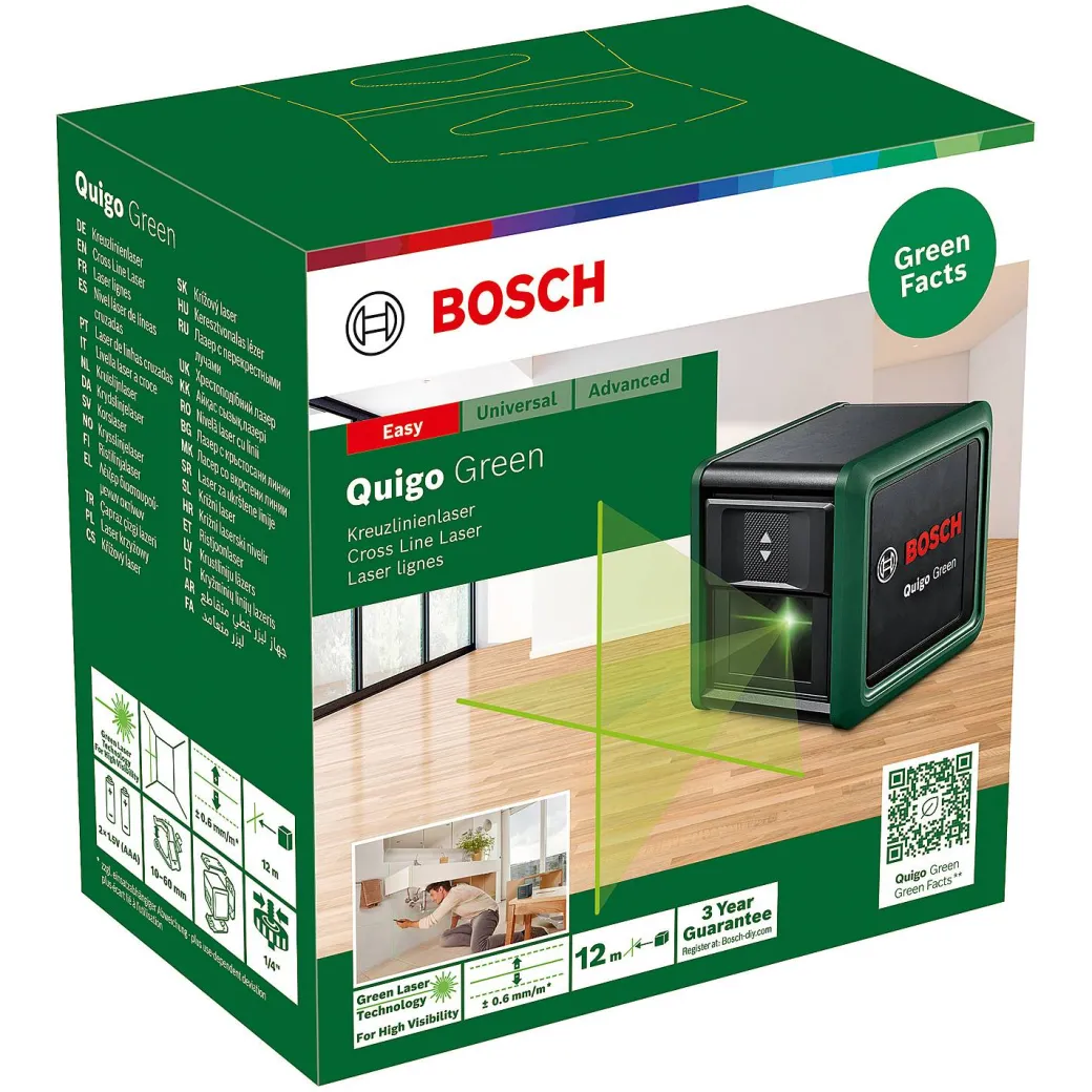Bosch Kruislijnlaser Quigo Green 12M|Brico New