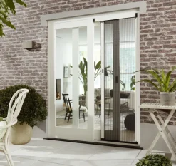 Brico Vliegendeuren-Cando Hordeur Premium L - Plisse Hordeur - Wit Profiel - Grijs Gaas - 96X230Cm