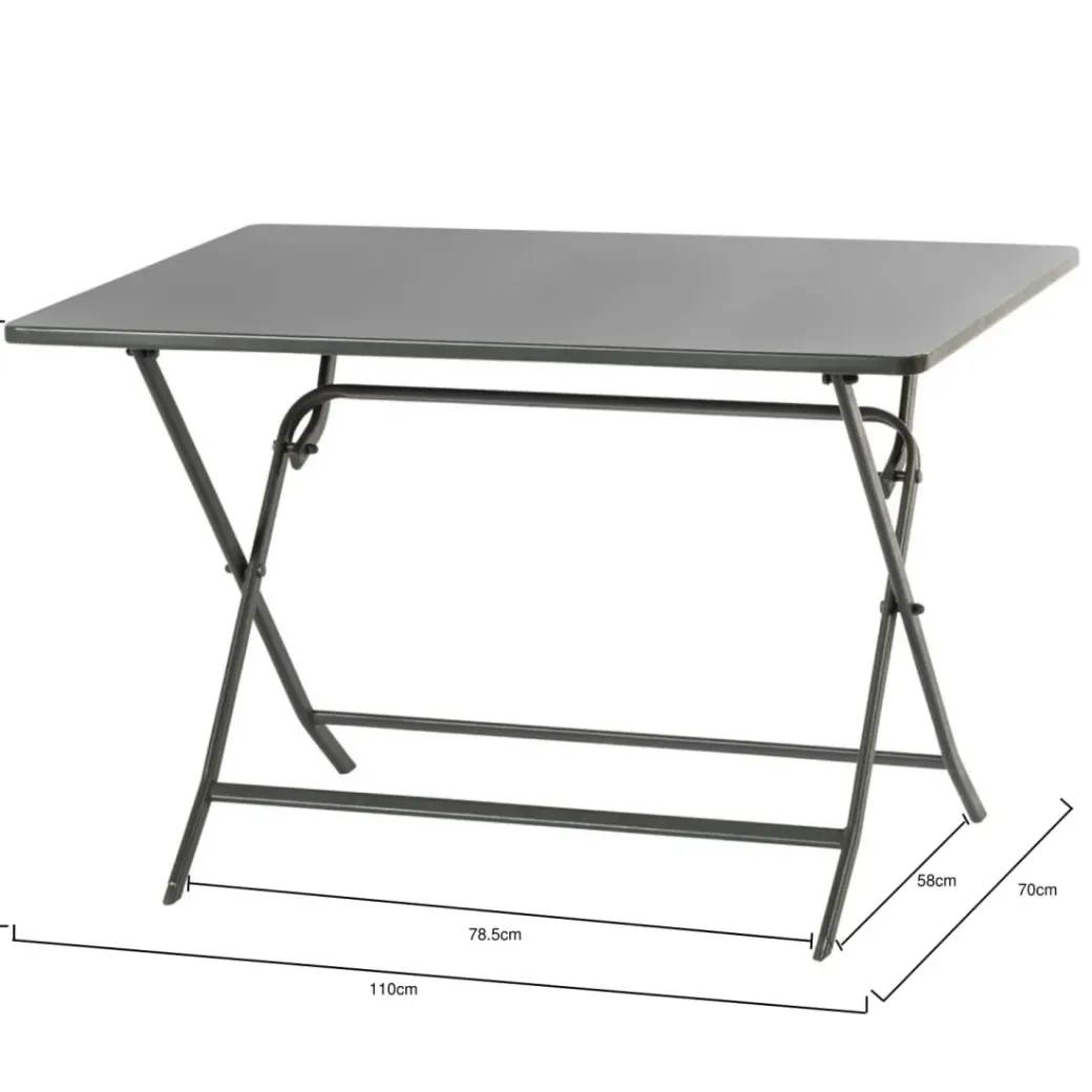 Brico Tuintafels-Central Park Bistrotafel Stacy Antraciet Staal 110X70Cm
