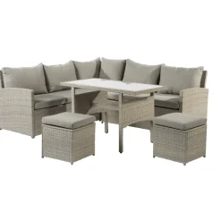 Brico Loungesets-Central Park Dining Loungeset Rochelle Creme 5 Stuks
