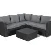 Brico Loungesets-Central Park Hoekbank Loungeset Alea Grijs Staal/Wicker 3 Stuks