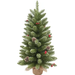 Central Park Mini Kunstkerstboom Sneeuw + Dennenappels 90Cm|Brico Discount