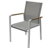 Brico Tuinstoelen-Central Park Tuinstoel Bonifacio Stapelbaar Aluminium/Textileen Taupe