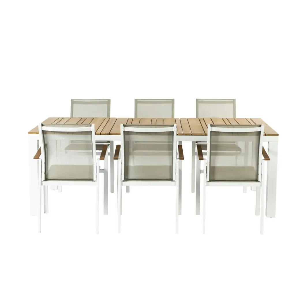 Brico Tuinstoelen-Central Park Tuinstoel Bonifacio Stapelbaar Aluminium/Textileen Taupe