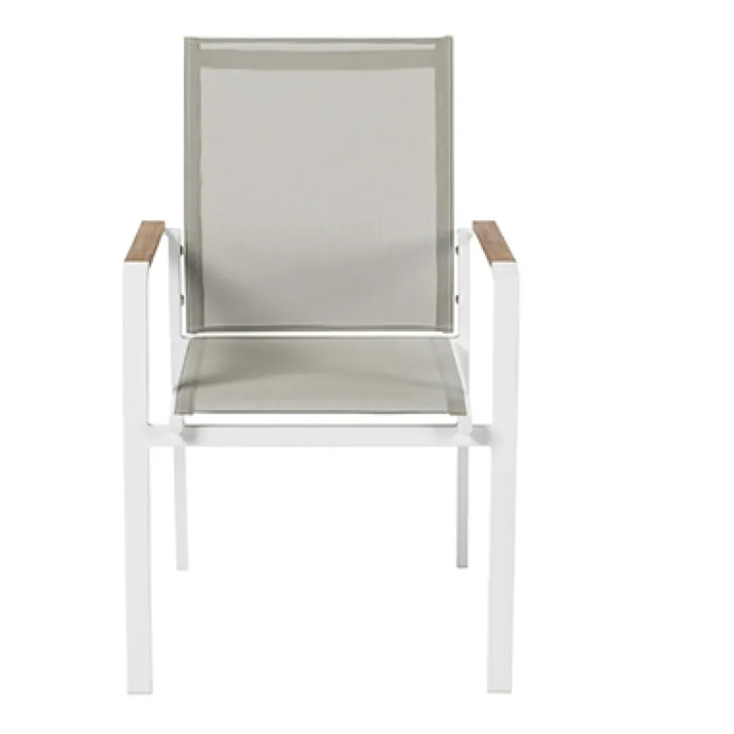Brico Tuinstoelen-Central Park Tuinstoel Bonifacio Stapelbaar Aluminium/Textileen Taupe