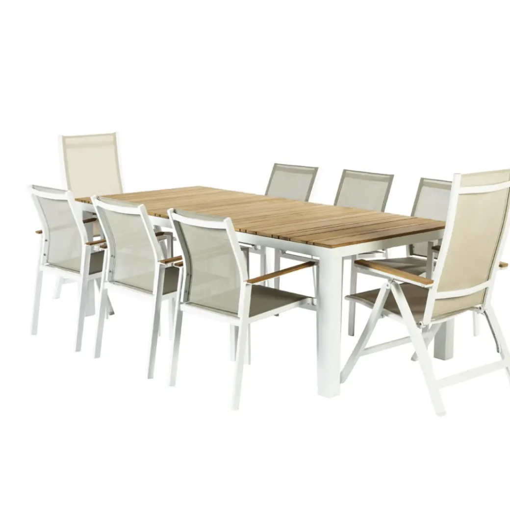 Brico Tuinstoelen-Central Park Tuinstoel Bonifacio Stapelbaar Aluminium/Textileen Taupe
