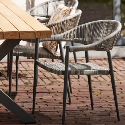 Brico Tuinstoelen-Central Park Tuinstoel Collioure Aluminiuim/Wicker 60X56,5X78Cm