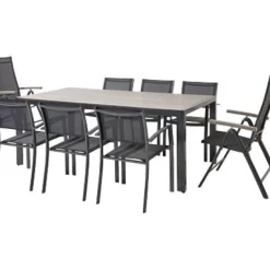 Brico Tuinstoelen-Central Park Tuinstoel Dafne Verstelbaar Aluminium Textileen Antraciet