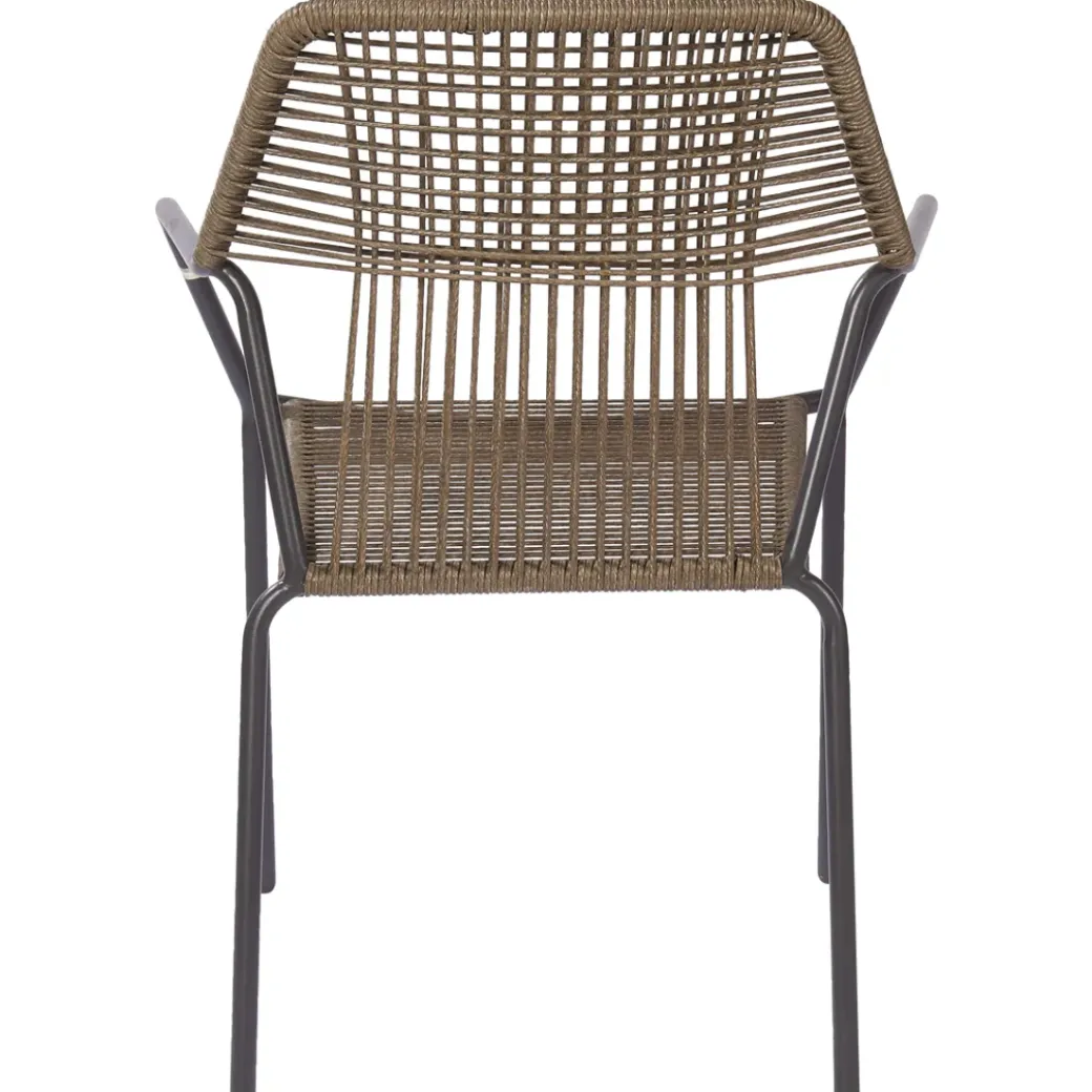 Brico Tuinstoelen-Central Park Tuinstoel Frejus Stapelbaar Wicker Donkergrijs 65,5X62X84Cm