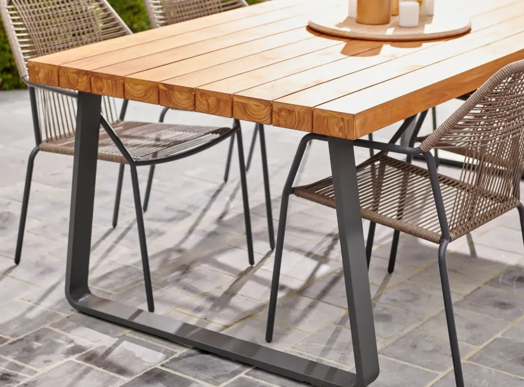 Brico Tuinstoelen-Central Park Tuinstoel Frejus Stapelbaar Wicker Donkergrijs 65,5X62X84Cm