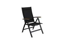 Brico Tuinstoelen-Central Park Tuinstoel Limoux Verstelbaar Textileen/Teakhout Antraciet