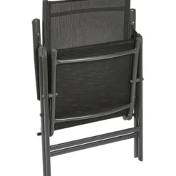 Brico Tuinstoelen-Central Park Tuinstoel Palma Verstelbaar Antraciet/Zwart
