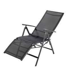 Brico Tuinstoelen-Central Park Tuinstoel Palma Verstelbaar Aluminium/Textileen Antraciet