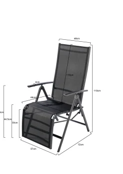 Brico Tuinstoelen-Central Park Tuinstoel Palma Verstelbaar Aluminium/Textileen Antraciet