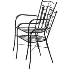 Brico Tuinstoelen-Central Park Tuinstoel Ramira Staal Zwart
