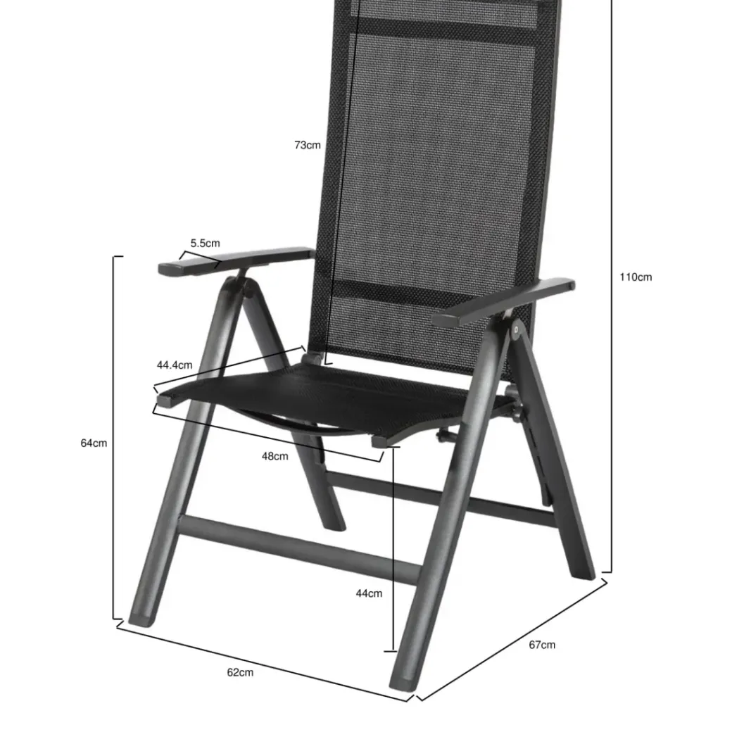 Brico Tuinstoelen-Central Park Tuinstoel Verstelbaar Guillermo Antraciet