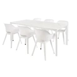Brico Tuintafels-Central Park Tuintafel Ciotat Keramiek Glas/Aluminium Verstelbare Poten 205X100X75Cm