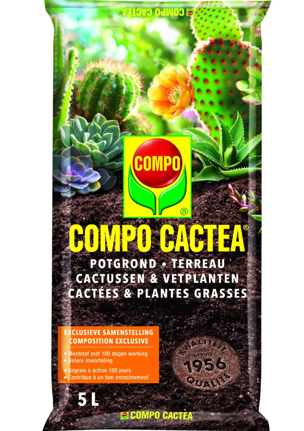Brico Potgrond-Compo Sana Potgrond Cactussen & Vetplanten 5L