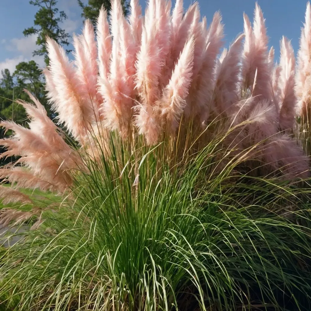 Brico Planten-Cortaderia Selloana - Set Van 3 - Siergras - Roze - Pot 9Cm - Hoogte 25-40Cm