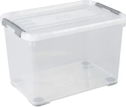 Curver Opbergbox Handy+ Met Wielen 65L Transparant|Brico Discount