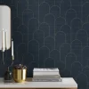Brico Vliesbehang-Decomode Vliesbehang Odile Blauwgroen