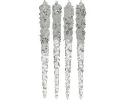 Decoris Ijspegel Zilvere Glitter 4St|Brico Online