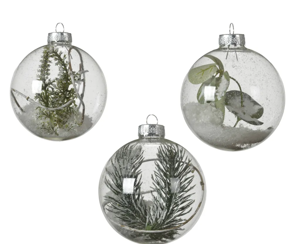Decoris Kerstbal Sneeuw Glas O8Cm Diversen|Brico Outlet